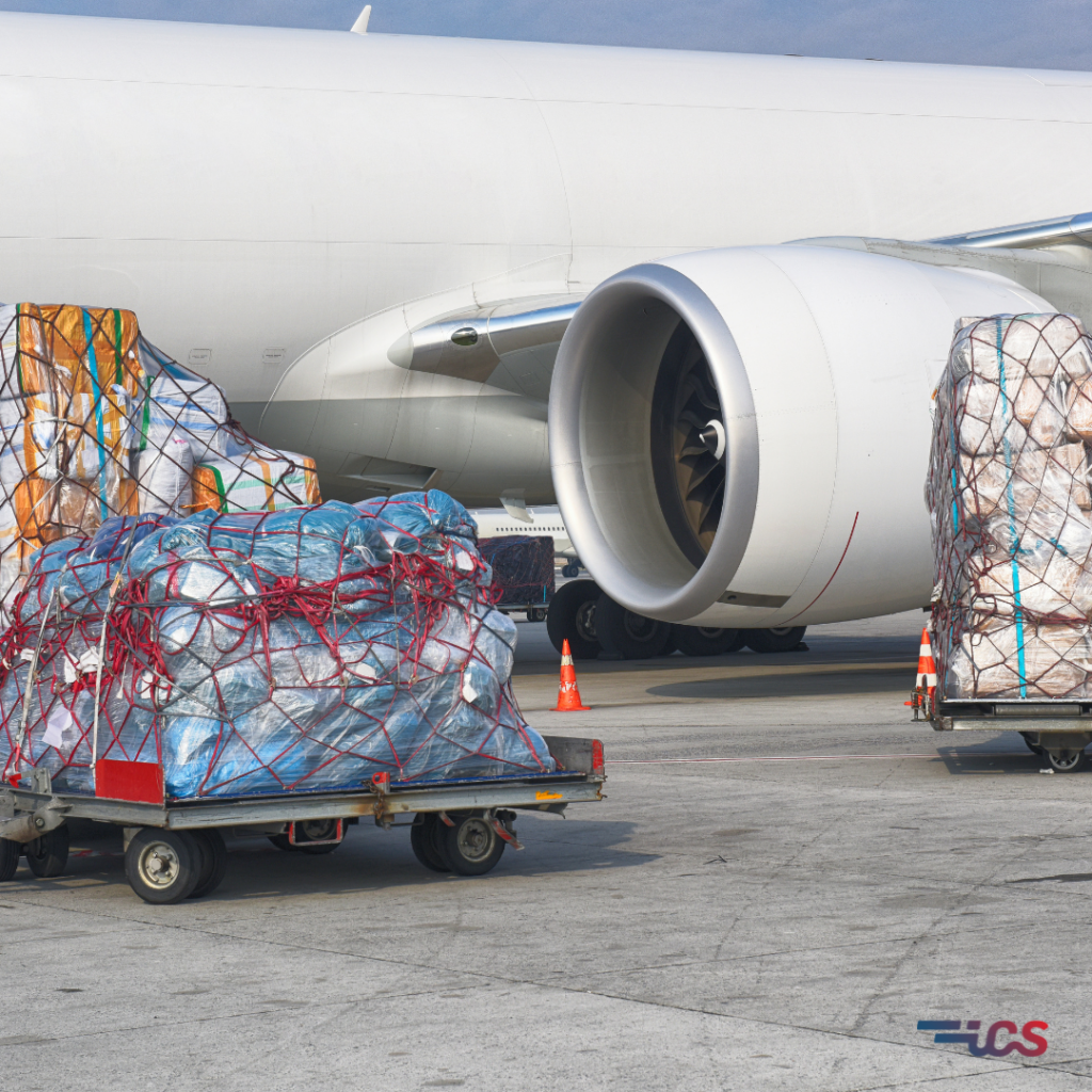 Freight Cargo loaded on plane